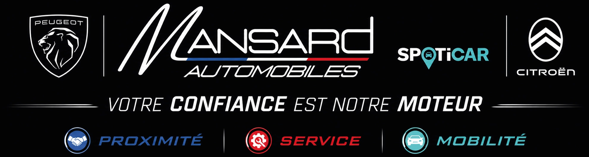 Logo Mansard Automobiles agent bi-marque Peugeot Citroën à Beaufort-en-Anjou